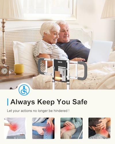 Bed Rails for Elderly Adults Safety - ASTM Compliant, 350 lb Heavy Duty Foldable Bed Assist Rail for Seniors, Adjustable Bed Cane with Non Slip Handle, Light & Pouch, Fits Twin Full Queen King Grey - Image 8