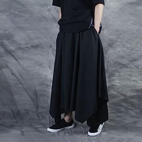 Men's Casual Skirt Pants Loose Wide Leg Harem Pant Japanese Style Kendo Culottes Summer Tech Pants Men3
