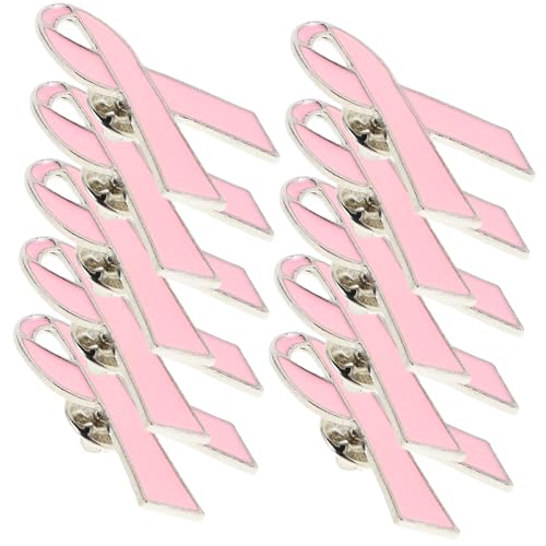 Broche ruban rose pour événements solidaire : lot de 10 pins de conscience du sein