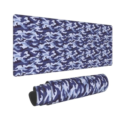 Alfombrilla de ratón grande para juegos con diseño de camuflaje azul ideal para tu setup gamer
