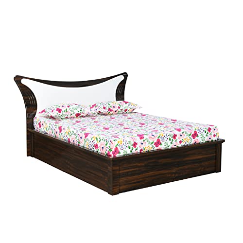 Image of Nilkamal Estana Engineered Wood King Bed with Hydraulic Storage (Color - Brown; Delivery Condition - Knock Down)