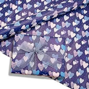 Gift Wrapping Paper 4 Pcs Kraft Hearts Wrapping Paper Happy Birthday Gift Wrapping Paper for Mother Day for Dad Fathers Day