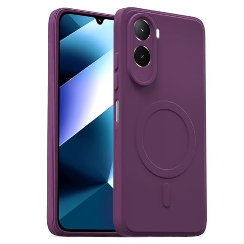 Image of Pikkme Back Cover for Mi Redmi A7 Pro /Poco C85x 5G Soft Matte Silicone Mag-Safe Design (Mag-Safe Not Support) Camera Protection | Slim Fit Bumper Cover (Purple)