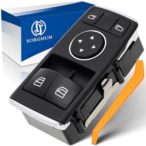 Sorghum Power Window Switch Driver Side - Master Window Switch Compatible with 2012-2020 Mercedes-Benz C200 C250 C350 SLC180 SLC200 SLC300 SLK200 SLK300 SLK350 SL400 SL500 3 Pins Replace# A1729056800