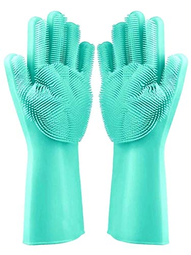 Alciono Silcion Gloves for Dishwashing, Washing Utensils Silicone Dishwashing, Car Cleaning Gloves, Bathroom and Kitchen washing Glvoe with Scrubber - Assorted color (Pack of 1) (B08D94D5JJ) Amazon Price History, Amazon Price Tracker