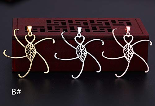 YangYang Findings Pendant Blank White Gold Plated, Rose Gold Plated, Gold Plated Pendant Base, Various Shapes Pendant Setting, Claw Prong Pendant Blank (DZ14) (B#, White Gold Plated)