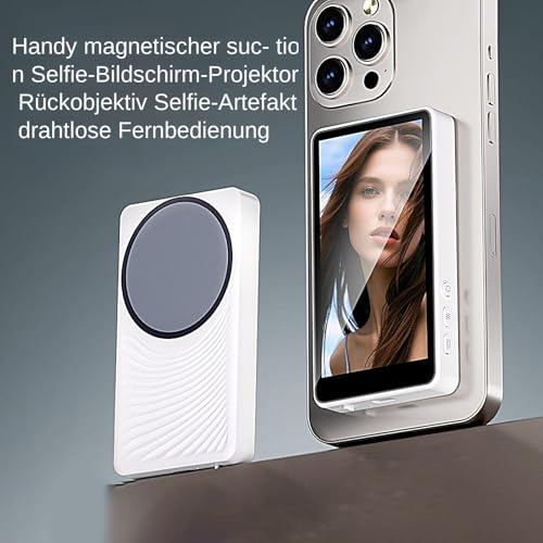 Monitor selfie magnético con clip y ángulo ajustable para smartphone 6