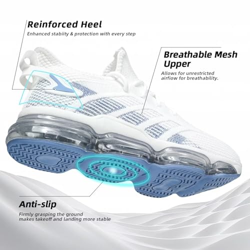 Image of Luogoks Men's Air Cushion Running Shoes Breathable Tennis Basketball Sneakers Non Slip Workout Casual Sport Shoes Gym Training Comfortable Fashion Shoes