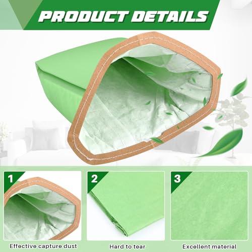 Image of Therwen 30 Pcs Micro Filter Bags Compatible with Proteam Backpack Vacuum Cleaner Filter Bags Replacement, Open Triangular Collar (3qt,107666)