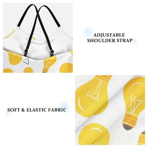 Yellow Light Bulb Girls One Piece Swimsuits Sport Halter Swimwear Beach Bathing Suit 3T3