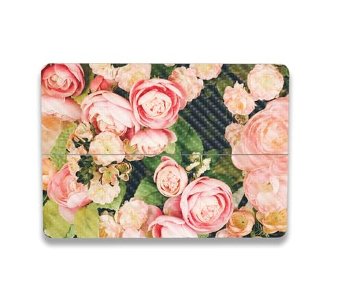 Image of MightySkins Carbon Fiber Skin Compatible with Microsoft Surface Laptop Studio 2 (2023) Full Wrap Kit - Faded Roses | Protective, Durable Textured Carbon Fiber Finish | Easy to Apply | Made in The USA