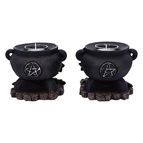 Nemesis-Now-Set-of-Two-Ivy-Cauldron-Witches-Candle-Holders-11cm-Black