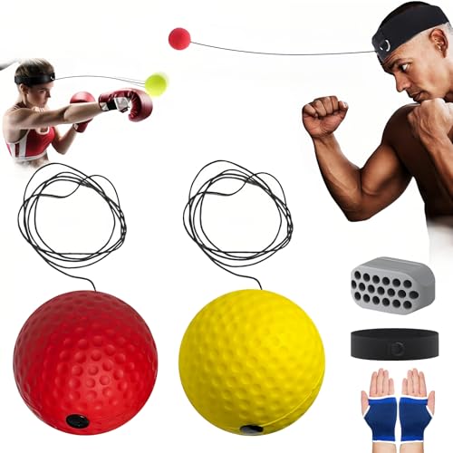 HORREX Reflex Ball,Palla Riflessa da Boxe,Palla da Boxe Riflessa,Set di Palline da Boxe,Attrezzatura da Boxe Palla da Boxe Ideale per velocità di Reazione e Coordinazione Occhio Mano