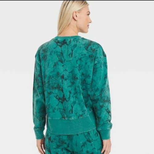 JoyLab Women's French Terry Acid Wash Crewneck Pullover2