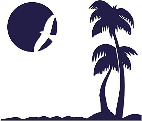 Jasoncarlmorgan Jcm Gráficos Paraíso Playa Termoadhesivo Transfer - Azul marino, 85mm