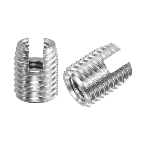 M2 M2.5 M3 M4 M5 M6 M8 M10 M12 M14 M16 ステンレス/炭素鋼 金属ねじ修理インサート セルフタッピング スロット付きねじナット(Stainless Steel,M12xM16x22 (5pcs))