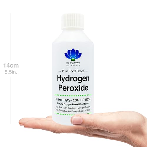 Food Grade Hydrogen Peroxide - Purest Grade 12% (<11.99%) - 250ml - Unstabilized and Additive Free - 40 Vols