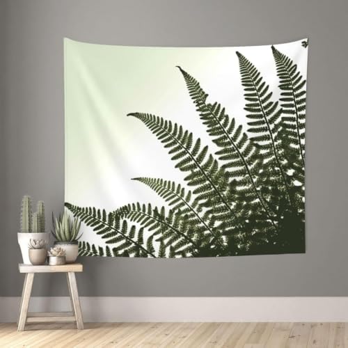Tapisserie murale feuilles vertes 300x220 cm grand poster en tissu léger pour salon modèle B-7427