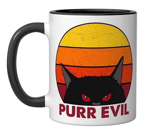 Taza de Cerámica Gato Negro Satánico 11 onzas miniatura 1