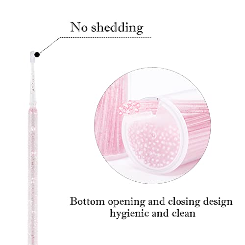 G2PLUS 400PCS Micro Applicators, Crystal Pink, Eyelash Extension Applicators for Eyelashes Extensions Crafting - Image 2