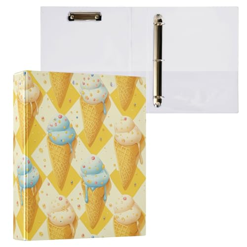 Foiosoh 3 carpetas con anillas de 1.5 pulgadas con bolsillos, paquete de 1/2, carpeta escolar, 200 hojas, color amarillo helado