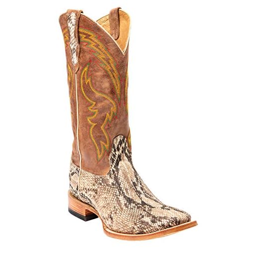 Cody James Men's Python Cowboy Boot Broad Square Toe Brown