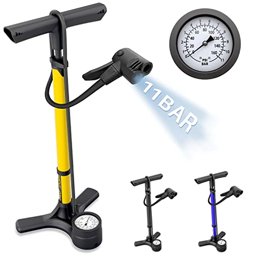 Fahrradpumpe Standpumpe 160 PSI - Mit Manometer Für Alle Ventile