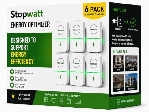 Stopwatt 6 Pack Plug-in Voltage Protector for Home Appliance, Electricity Saving Box, Surge Protection & Brownout Protection Device, Refrigerator & Household Electronics Safe Guard, 90v-250v by STOPWATT - Used condition - US$29.54
