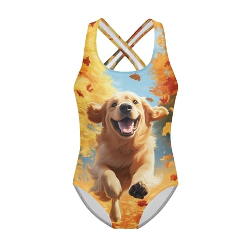 Image of One Piece Swimsuit Girls Cross-Back Bathing Suit 5-14Y Kids Swimwear Cute Swimsuits Sleeveless Bathing Suits