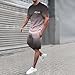 Men All White Outfit 2 Piece Sets,Mens 2 Piece Short Set Summer Casual Short Sleeve Tees Shirts Matching Gym Shorts Activewear Workout Beach Vacation Outfits(Light Pink,Large)