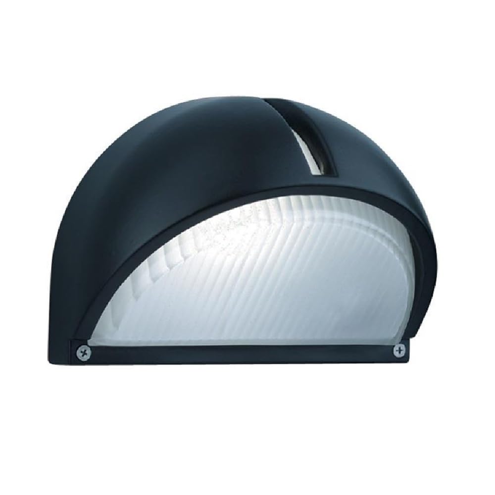 Britalia Matt Black Outdoor Half Moon Modern Bulkhead Wall Light IP44-1 x E14 ES Large Edison Screw Light Bulb Required (Not Included) | Suitable for Standard or Smart LED Lamps