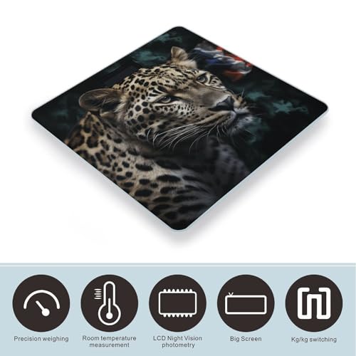 Báscula digital para baño con vidrio templado y pantalla LCD miniatura 3