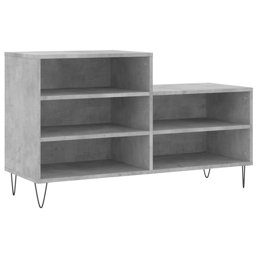 Armoire à chaussures gris béton 102 x 36 x 60 cm en bois et