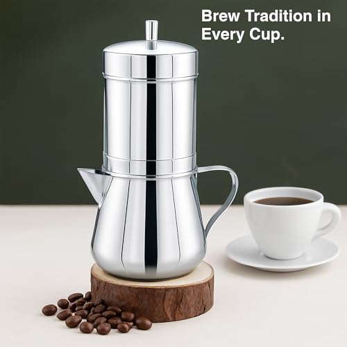 Image of Expresso Stainless Steel South Indian Filter Coffee Maker, Tea Pot /Coffee Kettle 200 ml