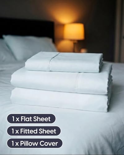 Image of Sleepy Town Twin XL Size Bed Sheets - 3 Piece - Twin XL Sheet Set - Extra Soft, Comfy & Cooling - Easy Care - Shrinkage, Wrinkle & Fade Free - Brushed Microfiber - Deep Pocket Bed Sheets (Ice Blue)