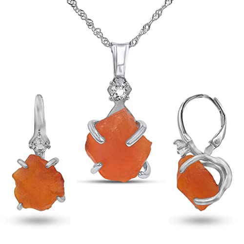 real raw carnelian drop earrings and...