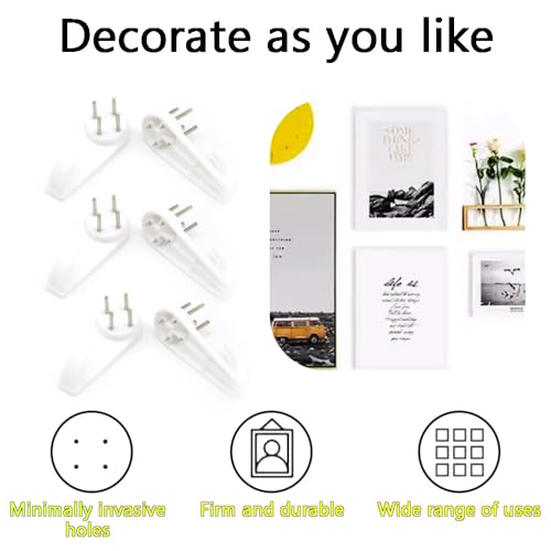 Image of 20 PCS Picture Hanging Hooks Plastic Invisible Nail Hangers Concrete Wall Hooks Hardwall Picture Hangers Picture Hook for Photo Frame Decorations (XK-SL /50x20x10mm)