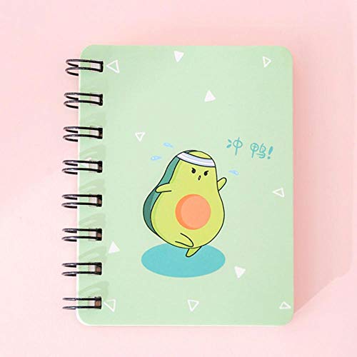 1 PCS Mini Cartoon Kawaii Notebook   Flipable Portable Bobine Avocat Bloc-notes à feuilles mobiles Journal Fournitures Scolaires Papeterie   Arriv, Noir Cover