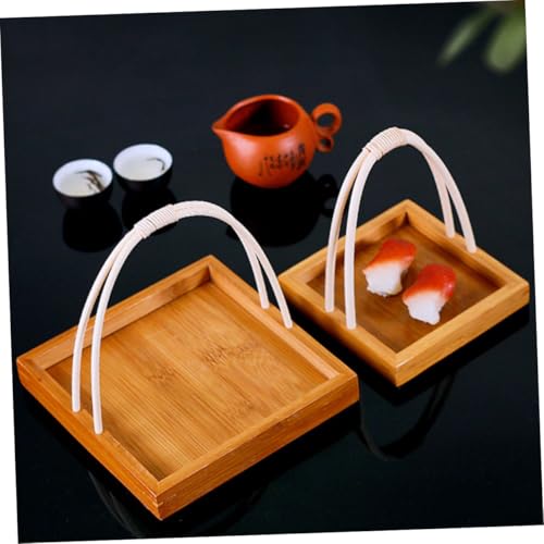 Bandeja para sushi de bambú Alipis con asa miniatura 7