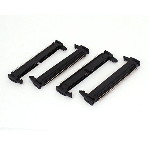 Aexit 2.54mm 2Row Audio & Video Accessories 64P Lock Type Straight IDC Pin Header Connector Connectors & Adapters 4pcs Black