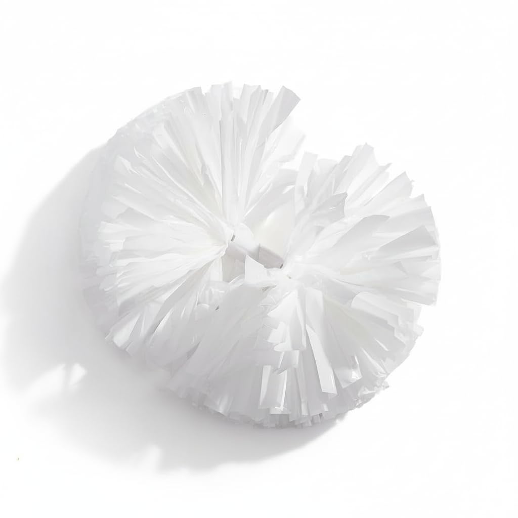 Anderson's Metallic White Foil Baton School Spirit Shakers, 14" Cheerleader Pom Poms, Football, Homecoming, Basketball, Squad, Team, Party, Dance,