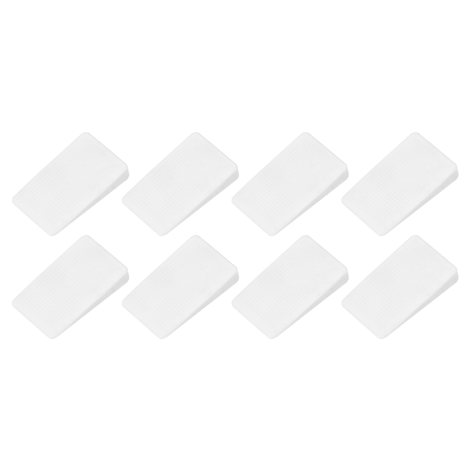 PATIKIL 8 Pcs Rubber Door Stop, 0.4 Inch Height Door Stoppers Wedge Thin Anti-Slip Doorstop for Bottom on Floor Solid Non-Scratching Floor Protectors for Wooden Floor Home Office, White