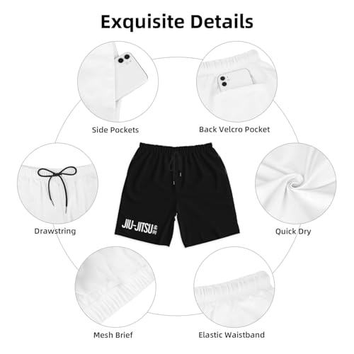 Jiu Jitsu Men's Quick-Dry Board Shorts 7" - Swim Trunks Summer Hawaii Beach4