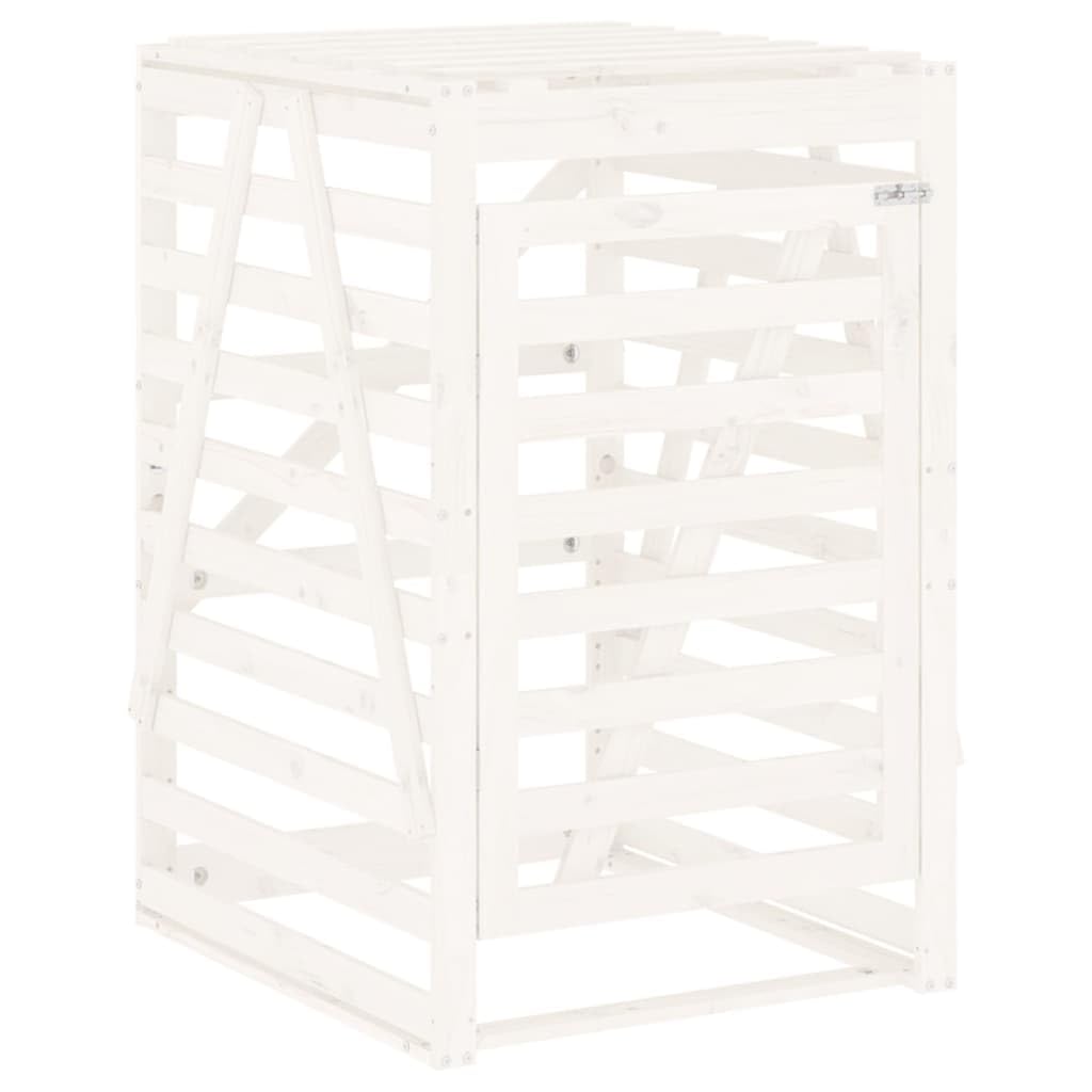 Genérico Cobertizo para Cubos de Basura Madera Pino Blanco 84x90x128,5cm,Casa y jardín,Productos del hogar,Accesorios para contenedores de residuos,Soportes para contenedores de residuos-825101