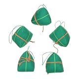 Unomor 5pcs Delicate Dragon Boat Festival Sachet Green Plush Ai Cao Fragrance Pouch for Celebrations Versatile Festival Accessory