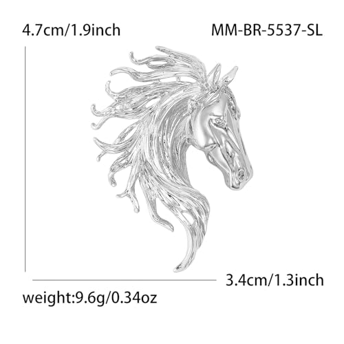 Image of Dreuyet Horse Brooch Pin Horse Racing Suit Lapel Pin for Women Men Rhinestone Antique Gold Horse Animal Brooch Clothing Outfits Accessory Jewelry