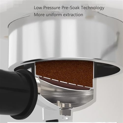 RYNDEX Espressomaschine, Kaffeemaschine Klein, Klein Kaffeemaschine Espresso für Cappuccino Latte & Macchiato, Milchaufschäumer(Beige)