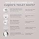 CUQOO Toilettensitz mit Absenkautomatik, quadratisch, hochwertiger robuster Toilettensitz mit Schnellverschluss, einfache Installation mit zwei Befestigungsmöglichkeiten oben und verstellbaren