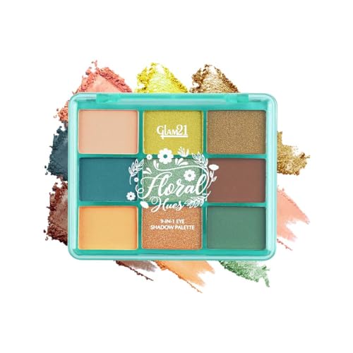 Image of Glam21 Floral Hues 9 In 1 Eyeshadow Palette | Highly Pigmented | Easy To Carry | Multicolor | Matte and Shimmers | Super-Blendable | Smudge-Proof (7.2 gm) |05- Hibiscus