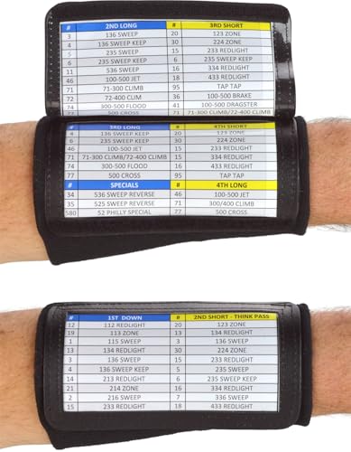 Sports Unlimited Youth Triple Wrist Coach, Football Wristbands for Plays, Baseball Wristbands, QB Arm Bands